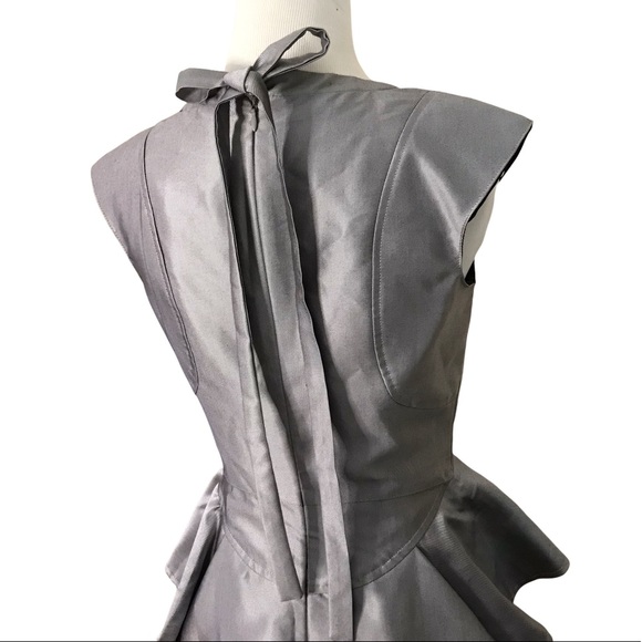 Silver metallic dress with peplum skirt - Picture 7 of 10